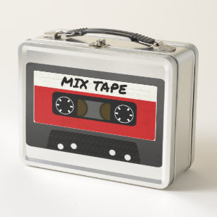 Red Mix Tape - 80er und 90s Retro  Geschenk Metall Brotdose