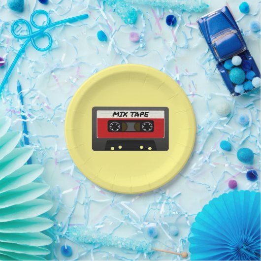 Red Mix Tape - 80er und 90s Retro  Geschenk Pappteller (Party)
