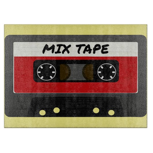 Red Mix Tape - 80er und 90s Retro  Geschenk Schneidebrett (Vorderseite)