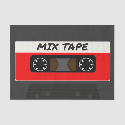 Red Mix Tape - 80er und 90s Retro Geschenk Seidenpapier (Vorderseite)