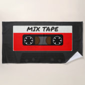 Red Mix Tape - 80er und 90s Retro Geschenk Strandtuch (Vorderseite)
