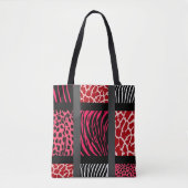 Red Mixed Animal Print Tasche (Vorderseite)