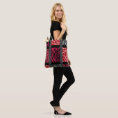 Red Mixed Animal Print Tasche (Am Model)