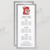 Red Mixer Bakery Pastry Chef Dessert Menu Menükarte (Vorne/Hinten)