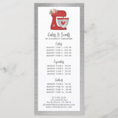 Red Mixer Bakery Pastry Chef Dessert Menu Menükarte (Vorderseite)