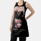 Red Mixer Blume Rose Gold Tropfen Bäckerei Schwarz Schürze (InSitu)