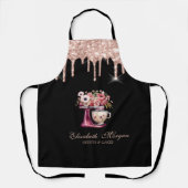 Red Mixer Blume Rose Gold Tropfen Bäckerei Schwarz Schürze (Vorderseite)