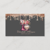 Red Mixer Blume Rose Gold Tropfen Bäckerei Visitenkarte (Vorderseite)