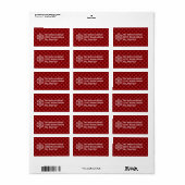Red Mod Dots Snowflake - Adressetikett (Vorne)