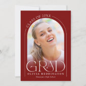 Red Modern 2 Foto Arch Abschluss Ankündigung (Vorderseite)