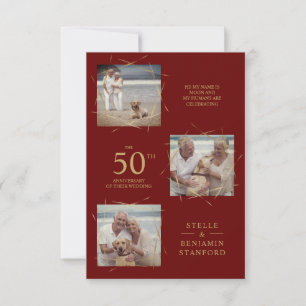 Red Modern 3 Fotos Pet zum Hochzeitstag