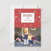 Red Modern Berry Holiday Foto Card Einladung (Vorderseite)