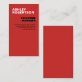 Red Modern Beruflich Minimalistisch Visitenkarte (Vorne/Hinten)