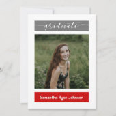 Red Modern Block 3-Foto-Abschluss Einladung (Vorderseite)