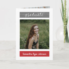 Red Modern Block 5-Foto-Abschluss Einladung