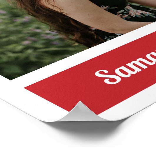 Red Modern Block Foto Abschluss Poster (Ecke)