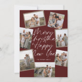 Red Modern Boho 8 Foto Collage Weihnachten (Vorderseite)
