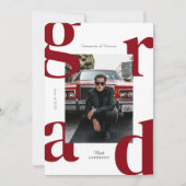 Red Modern Bold Class of 2024 Abschluss Einladung (Vorderseite)