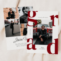 Red Modern Bold Class of 2024 Abschluss