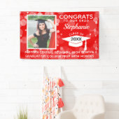 Red Modern Bubbles Glückwunschs Foto Abschluss Yar Banner (Insitu)