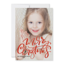 Red Modern Calligraphy Foto Frohe Weihnachten