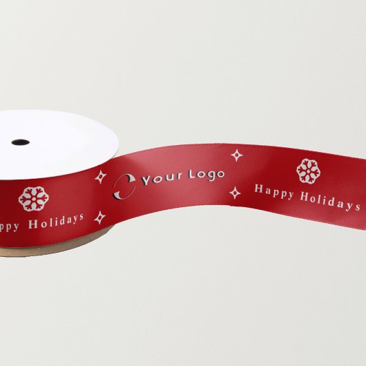 Red Modern Christmas Business Logo Company Klein Satinband