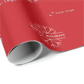 Red Modern Christmas Business Logo Company Sp Geschenkpapier (Rolleneckpunkt)