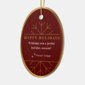Red Modern Christmas Business Logo QR Code Chic Keramik Ornament (Links)