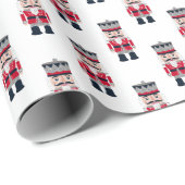 Red Modern Christmas Nutcracker Geschenkpapier (Rolleneckpunkt)