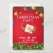 Red Modern Christmas Party Einladung (Vorderseite)