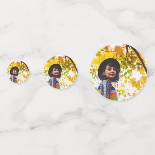 Red Modern Circles Foto Abschluss Konfetti (Rückseiten)