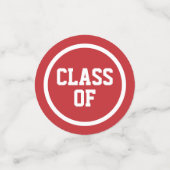 Red Modern Circles Foto Abschluss Konfetti (Klein Vorderseite)