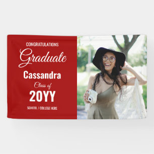 Red Modern Classic Foto Abschluss Banner