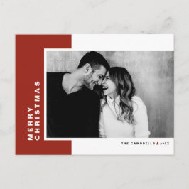 Red Modern Color Block Foto Frohe Weihnachten