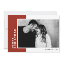 Red Modern Color Block Frohe Weihnachts-Foto