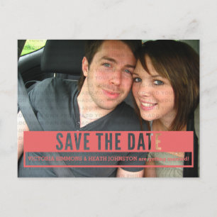 Red Modern Cut Out Save the Date Postcard Ankündigungspostkarte