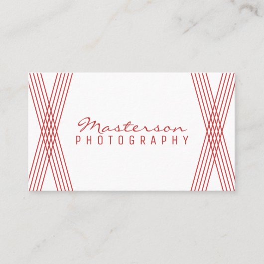 Red Modern Deko Business Card Visitenkarte (Vorderseite)