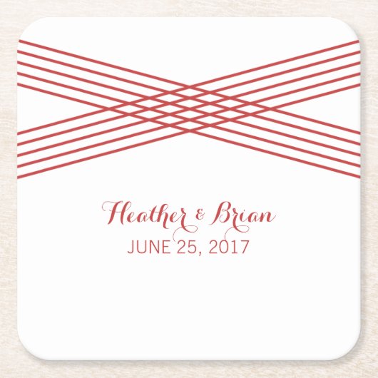 Red Modern Deko Paper Untersetzer (Vorderseite)