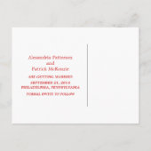 Red Modern Deko Save the Date Postkarte (Rückseite)