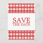 Red Modern Deko Save the Date Postkarte (Vorderseite)