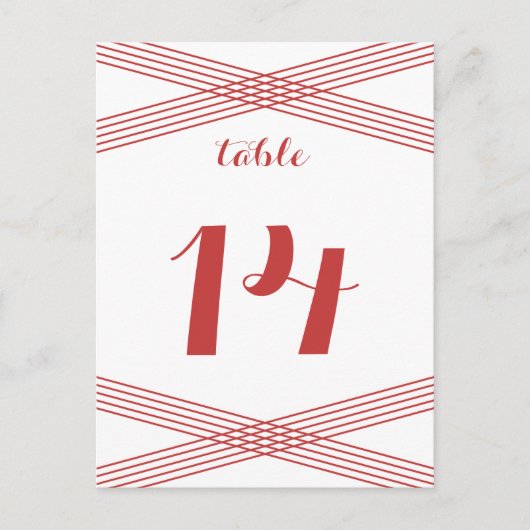 Red Modern Deko Table Postcard Postkarte (Vorderseite)