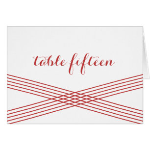 Red Modern Deko Tischnummer Card