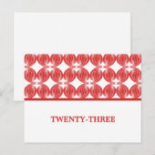 Red Modern Deko Tischnummer Postcard (Vorne/Hinten)