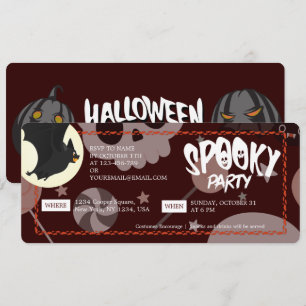 Red Modern & Elegante Halloween Spooky Party Ticke Save The Date