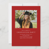 Red Modern Elegante Script Foto Graduation Party Einladung (Rückseite)