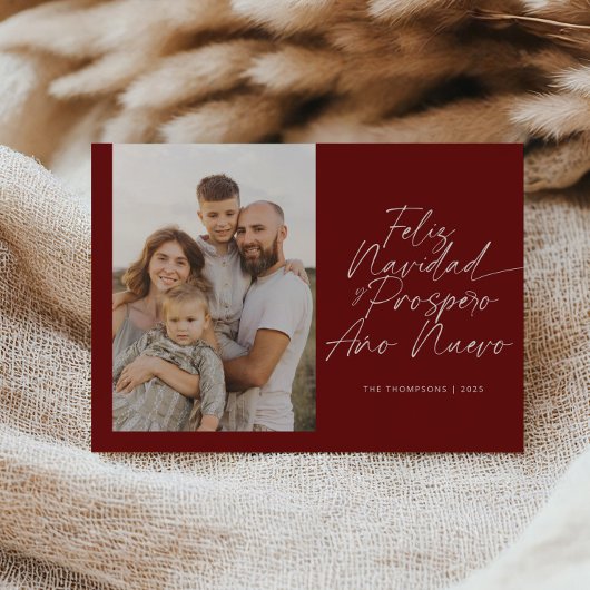 Red Modern Feliz Navidad Script Weihnachten