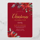 Red Modern Festivals Corporate Weihnachten Party G Folieneinladung (Vorderseite)