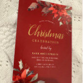 Red Modern Festivals Corporate Weihnachten Party G Folieneinladung