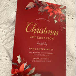 Red Modern Festivals Corporate Weihnachten Party G Folieneinladung