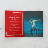 Red Modern Foto Abschluss Einladung (Innenseite)